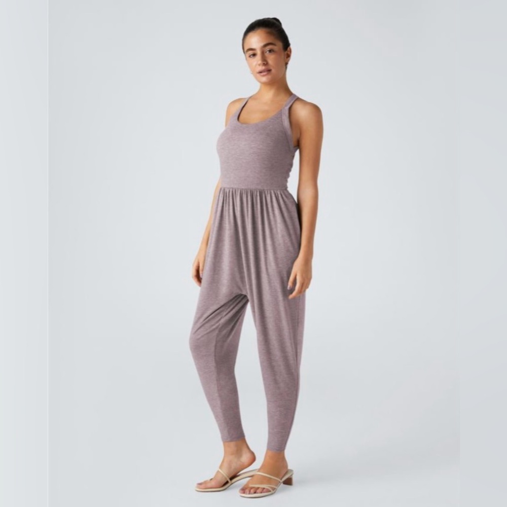 Halara Backless Twisted U Neck Side Pocket Harem Casual Jumpsuit